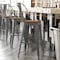 Flash Furniture Clear Coat Metal Bar Stool & Teak Poly Seat XU-DG-TP001B-30-PL1T-GG - alternate 1